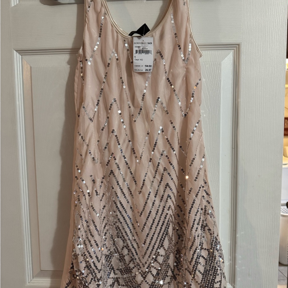 Socialite Blush and Silver Sequin Mini Dress